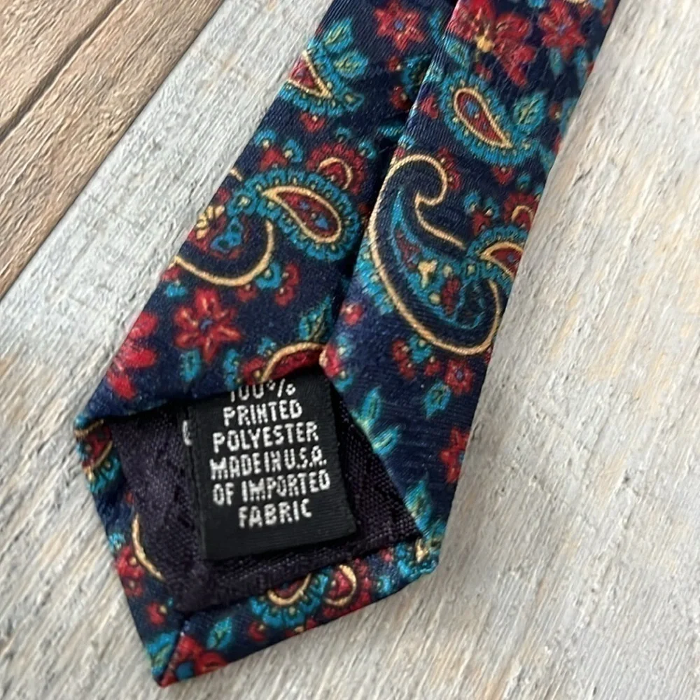 CHRISTIAN DIOR FOR AVON MONSIEUR MEN'S NECKTIE PAISLEY BLUE W4” L58”